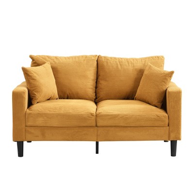 Anybear High Resilience Loveseat Sofa, Wooden Frame, for Small Space