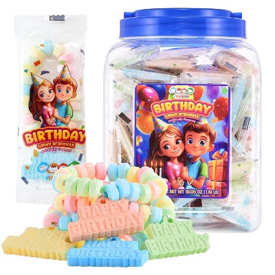 4YoreElves Individually Wrapped Party Favors Happy Birthday Candy Bracelets - 36ct