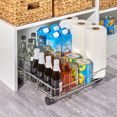 The Lakeside Collection Expandable Rolling Metal Storage Basket Home and Kitchen