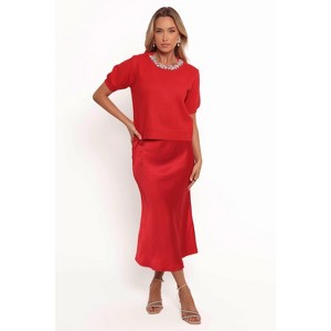 Petal and Pup Orlana Embellished Neck Short Sleeve Sweater - 1 of 4