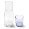 Elle Decor Bedside Water Carafe with Cup Set, Smooth Glass Pitcher and  Ribbed Drinking Glass Doubles as Lid 27-Ounce, Clear