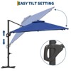 10Ft Cantilever Patio Umbrella, Square Outdoor Offset Market Umbrella with 360° Rotation, Easy-Lock Handle, Cross Base for Garden, Balcony, Deck - 2 of 4