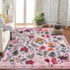 Boho Washable Floral Rugs, Large Living Room Rug, Non-Slip Soft Indoor Rugs for Bedroom, Area Rug Carpet for Dining Room Guest Room - 3 of 4