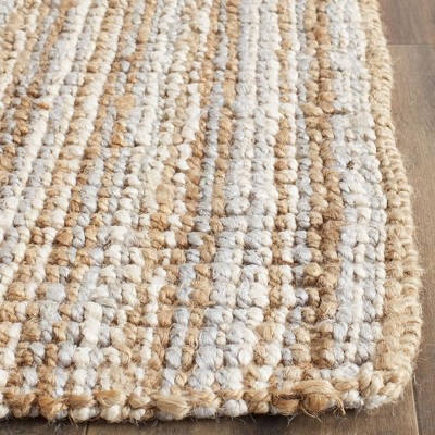 Handmade Gray and Natural Jute Area Rug, 5' x 8'