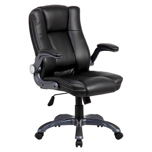 Techni Mobili Black Mesh Task Office Chair with Flip Up Arms