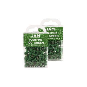  JAM PAPER Colorful Push Pins - Baby Blue Pushpins - 100/Pack :  Office Products