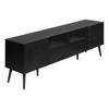 71" Laminate TV Console with Solid Wood Legs, Grooved Cabinet Accents, and Ample Storage for Living Room - 2 of 4