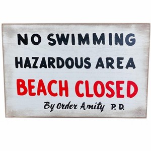 Trick Or Treat Studios JAWS No Swimming Replica Wood Sign - 1 of 1