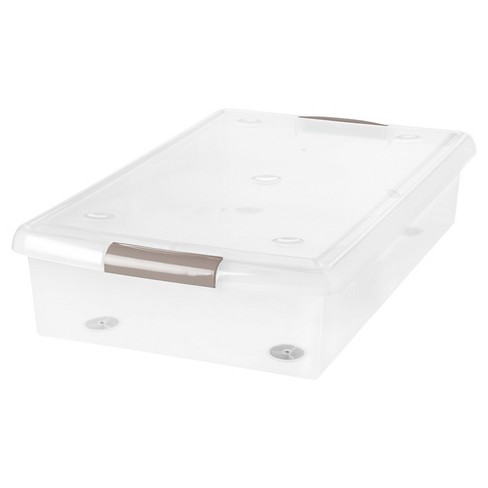 IRIS Buckle Down Plastic Storage Container With Built In Handles