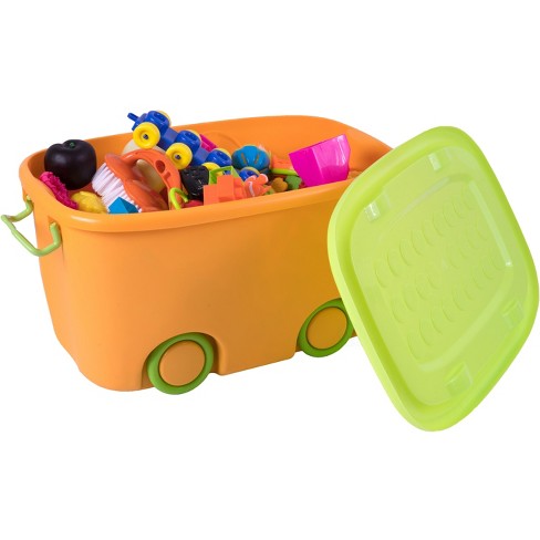 Basicwise Stackable Toy Storage Box With Wheels : Target