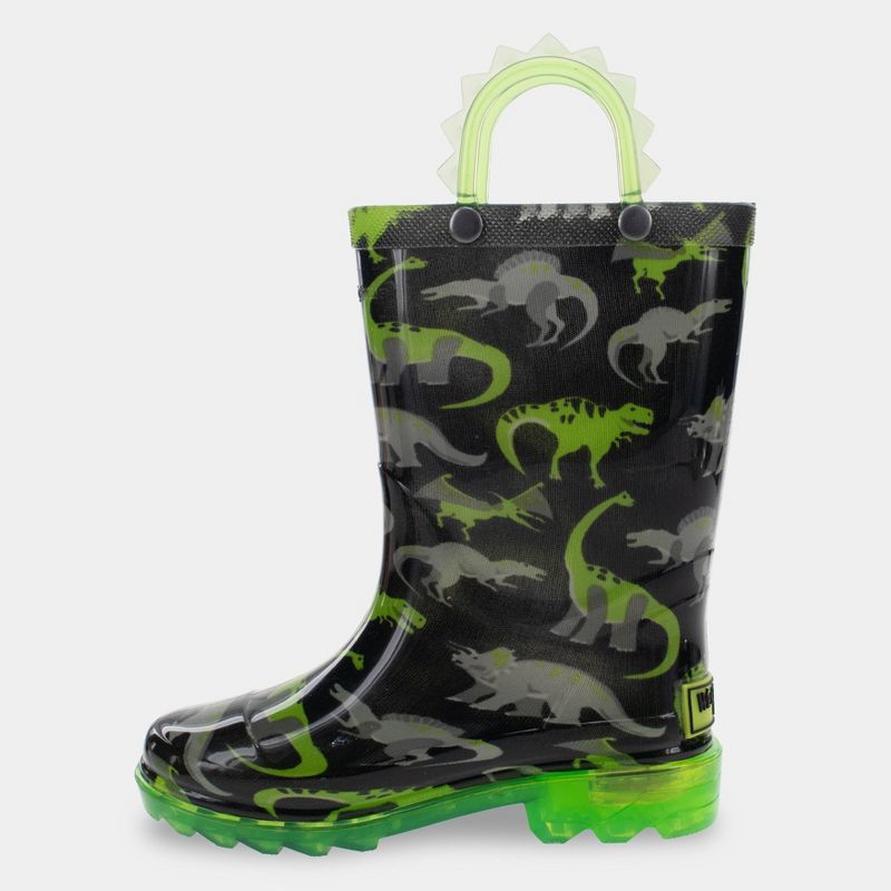 Western Chief Toddler Wade Dino Rain Boots - Black, 3 of 5