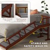 TopComfy Dog Ramp Removable Guardrails Non Slip Carpet Gentle 20 Slope Pine Wood for Senior Dogs Pets Reaching Bed Sofa, Brown, 27.38"*19.5"*8.08" - 3 of 4