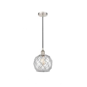 Farmhouse Rope - 1 Light Cord Hung Mini Pendant In Industrial Style-10.75 Inches Tall and 8 Inches Wide - 1 of 1