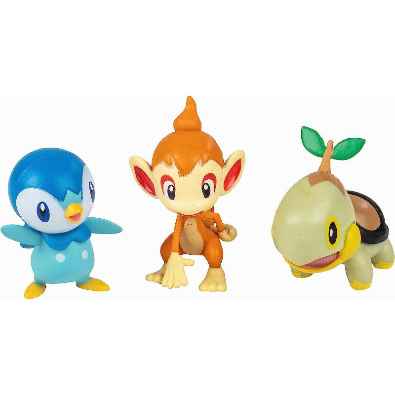 Pokémon Battle Figure Toy Set - 6 Piece - 2" Pichu, Yamper, Turtwig, & More - Gen. 4 Diamond & Pearl Starters - Officially Licensed - Gift for Kids 4+, 3 of 4