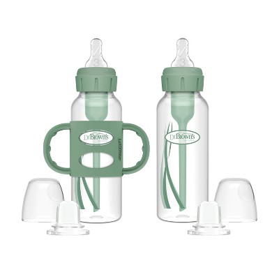 Dr. Brown’s Anti-Colic Options+ Bottle To Sippy Gift Set – 5 Bottles, Sippy Spout, Handles, Travel Cap & Brush