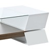 Mayeerty Glass-Top Coffee Table with Shelves and Cabinets, Cocktail Table with Storage, 2-Tier Center Table for Living Room, White - 4 of 4