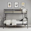 MAYEERTY Twin over Full Bunk Bed with Ladder, Wooden Bed Frame with High Guardrail and Ladder for Kids, No Box Spring Needed, Grey - 2 of 4