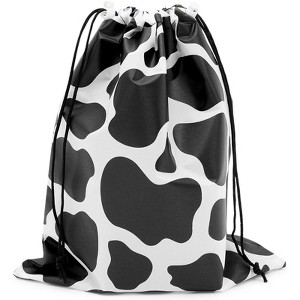 Blue Panda 12 Pack Cow Print Drawstring Pouches, Party Favor Gift Goodie Bags for Kids Birthday Treat, Farm Animal Party Supplies, 12 x 10 in - 1 of 4