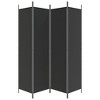 vidaXL 4-Panel Room Divider - Black 78.7" x 78.7", Durable Fabric & Iron Construction, Versatile Functions, Stylish Design, Foldable for Easy Storage - 4 of 4