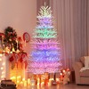 Tangkula 7 FT Pre-Lit Artificial Christmas Tree Hinged w/ 820 Coral-Like Branch Tips 923 RGB LED Lights 17 Lighting Modes Timer Remote & Memory - 2 of 4