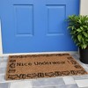 HomeRoots 18" X 30" Brown and Black Coir Nice Underwear Outdoor Door Mat - 2 of 4