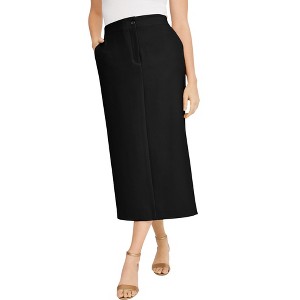 Jessica London Women's Plus Size Tummy Control Bi-Stretch Midi Skirt - 1 of 4