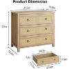Rattan 3 Dresser for Bedroom, 29" Tall Dresser, Boho Tall Drawer Dresser with Storage, Wooden Closet Dressers Chest of Drawers Freestanding, Natural - 2 of 4