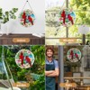 ANFURI 6 in. Red Birds Window Suncatchers with hook, Stained Glass Window Hanging Gifts - 2 of 4