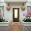 Wooakway 36"W*80"H Exterior Frosted Glass Prehung Front Entry Door Primed Interior Fiberglass Entrance Door - 3 of 4