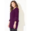 Catherines Women's Plus Size Black Label Grommet Ponte Tunic - 4 of 4