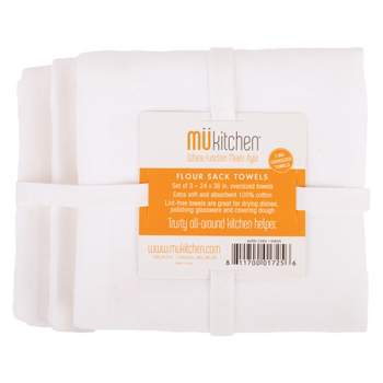 9pk Flour Sack Towel White - MU Kitchen