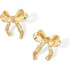 14K Gold Plated Cubic Zirconia Bow Stud Earrings for Women | Coquette Earring Pair - 3 of 4