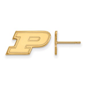 Black Bow Jewelry 10k Yellow Gold Purdue Boilermakers NCAA Post Earrings - 1 of 3