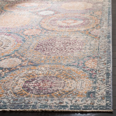 Hand-Knotted Elegance 47" Square Blue Viscose Area Rug