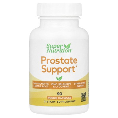 Super Nutrition Prostate Support with Proprietary Support Blend, Saw Palmetto, Nettle Root, and Zinc Oxide, 90 Veggie Capsules