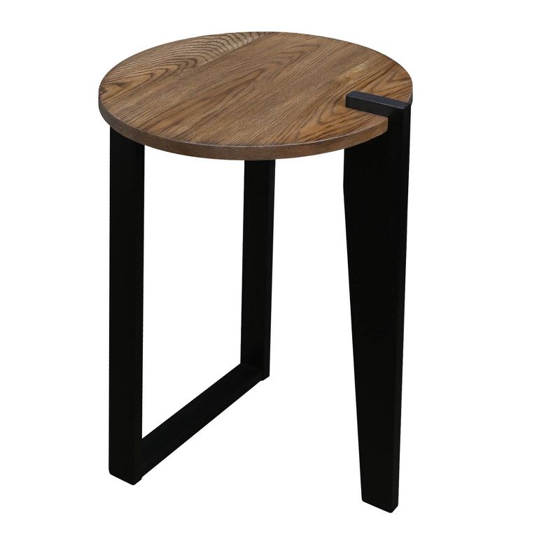 Contemporary Round End Table Gray/Black - Flora Home, 1 of 10