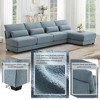120"W Oversized L-Shaped Sectional Sofa with Reversible Chaise, 5-Seat Armless Deep Seat Couch with Lumbar Pillows - ModernLuxe - 4 of 4