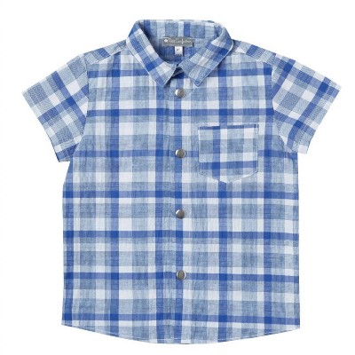 Boy's Boys' Plaid Short-Sleeve Shirt - Petit Confection