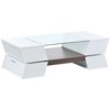 PAGED 2-Tier Wooden Coffee Table, Modern Side Table with Open Shelves, Storage Cabinets and Glass Top, Center Table for Living Room, Bedroom - 2 of 4