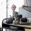NAYSAYE Party Decoration and Accessories Set of 2 Fabric Plaid Pumpkins for Holiday Halloween Tabletop, Black and White, 15.1"*8.1"*7.7" - 2 of 4