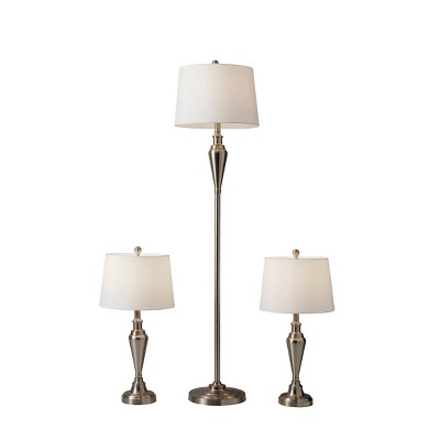 (Set of 3) Glendale Lamp Set Brushed Steel - Adesso