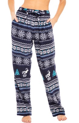 ADR Women's Soft Warm Fleece Pajama Pants, Long Lounge Bottoms