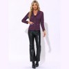INSPIRE CHIC Women's Lapel Collar Button Front Long Sleeve Faux Suede Blazer - 4 of 4