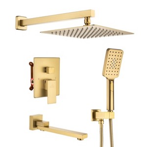 CASAINC Built-In Shower Faucet System with 3-way Diverter Pressure-balanced Valve Included - 1 of 4