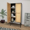 59" Tall Rustic Farmhouse Storage Cabinet with Enough Storage Space 2 Doors Wooden Home Furniture for Dining Room Corridor Home Office Natural - 3 of 4