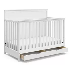 Storkcraft Homestead 5-in-1 Convertible Crib with Drawer - White