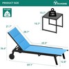 2 Patio Textile Chaise Lounge Chairs with Side Table, Outdoor Chaise Lounge Set, 5-Level Backrest Pool Loungers on Wheel - 4 of 4
