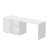 FUFU&GAGA White Kitchen Island With Storage Cabinet - 3 of 4