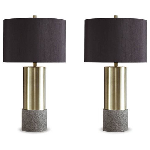 Set Of 2 Jacek Table Lamps Gray/brass - Signature Design By Ashley : Target