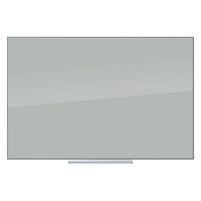 U Brands 36&#34;x24&#34; Floating Glass Dry Erase Board Gray Surface Frameless, 1 of 5